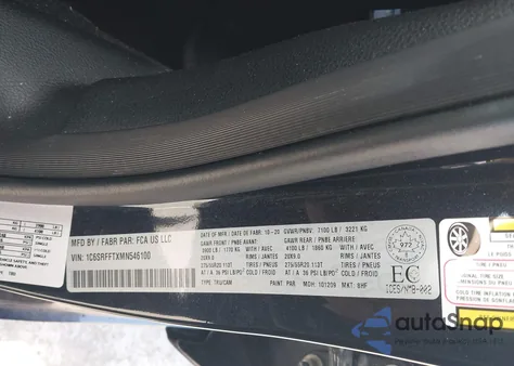 2021 Ram 1500 Big Horn from USA, damaged, VIN 1C6SRFFTXMN546100